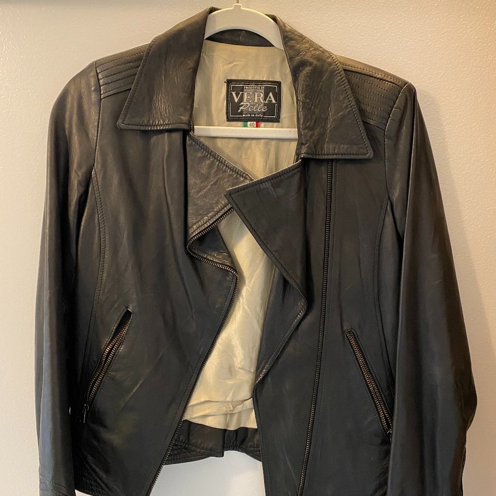 Italian Black Leather Jacket